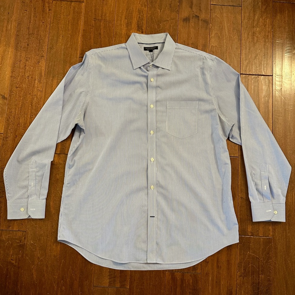 Banana Republic Striped Long Sleeve Button Down Collared Dress Shirt Sz XL